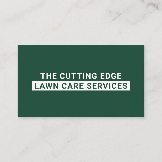 Grüne und weiße Rasenpflege Visitenkarte (Vorderseite)