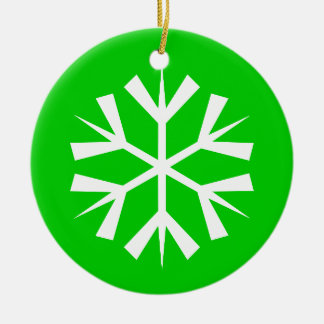 Grüne und weiße Schneeflocke Keramikornament