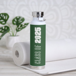 Grüne und weiße Schulfarben Abschlussjahr Trinkflasche