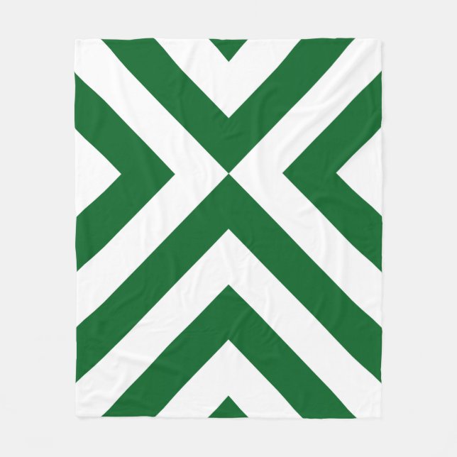 Grüne und weiße Sparren Fleecedecke (Vorderseite)