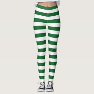 Grüne und weiße Streifen Leggings