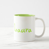 Grüne und weiße Tasse des Ton-zwei mit
