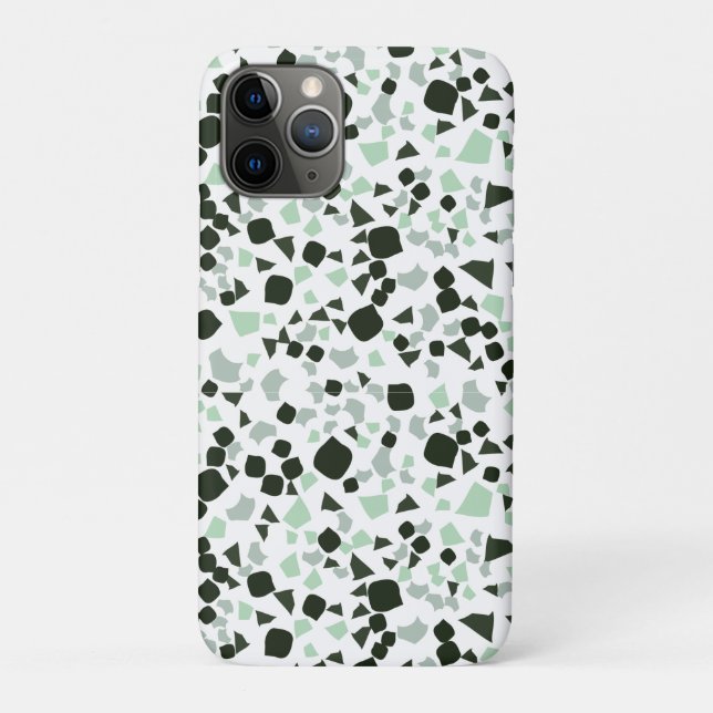 Grüne und weiße Terrazzo Minimal moderne Case Mate (Rückseite)
