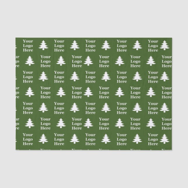 Grüne und weiße Weihnachtsbäume - Ihr Logo Seidenpapier (Vorderseite)