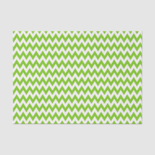 GRÜNE UND WEISSE ZIG ZAG-STREIFEN SEIDENPAPIER