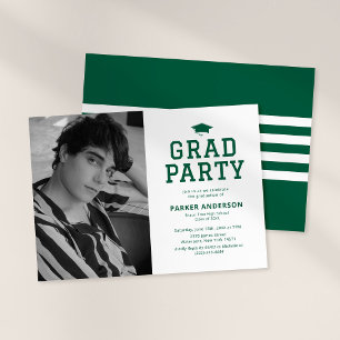 Grüne Universitäts-Foto-Abschlussfeier Einladung