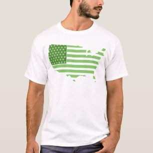 Grüne USA-Flagge T-Shirt