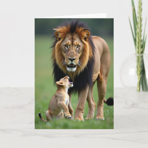 Grüne Vatertags-Katzen Karte