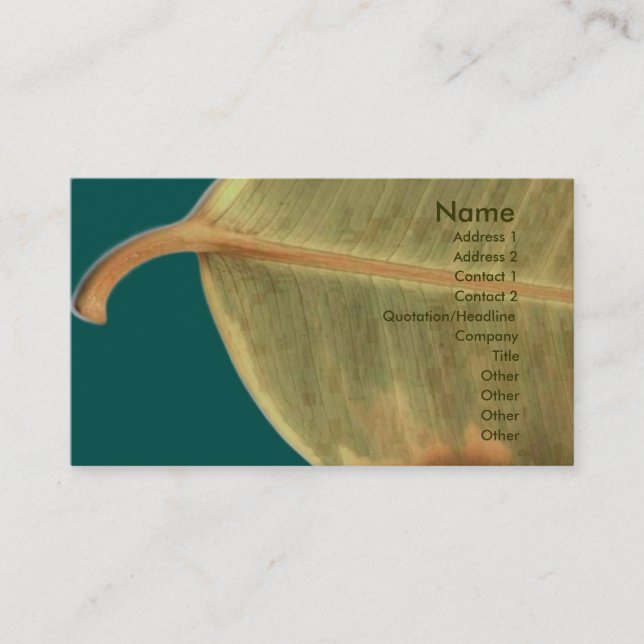 Grüne Verlassen Visitenkarte (Vorderseite)