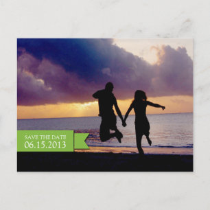 Grüne Verlobung für Hochzeiten Save the Date Postkarte
