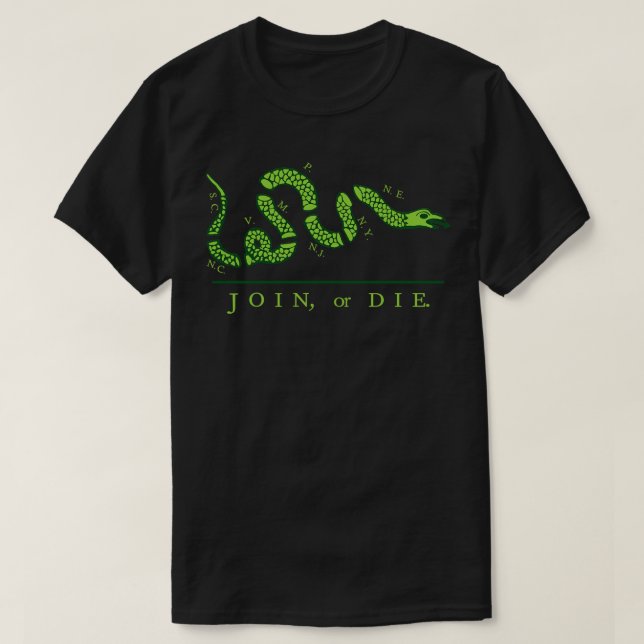 Grüne Version beitreten oder Die T-Shirt (Design vorne)