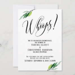 Grüne verspätete Hochzeit "Whoops!" Ankündigung