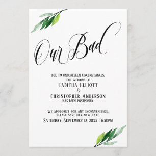 Grüne vertagte Hochzeit "Unsere schlechte" Ankündi Einladung