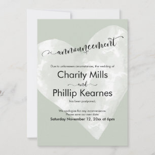 Grüne Vertagung der Hochzeitsankündigung