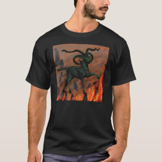 Grüne Vier-gehörnte Dämon-Ziege in der Hölle T-Shirt