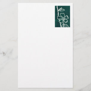 Grüne Vinca Blumengestation Briefpapier