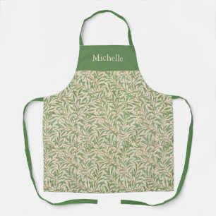Grüne Vintage-Blätter William Morris Weidenzweig Schürze