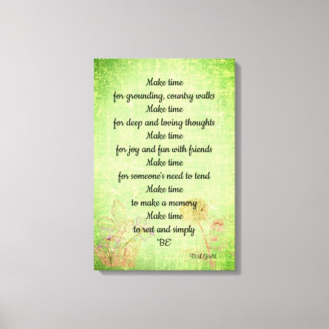 Grüne Vintage Blume Märchengedicht Kunst Leinwanddruck (Vorderseite)