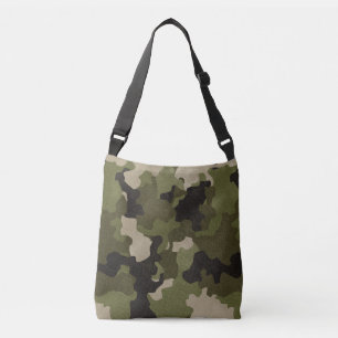 Grüne Vintage Camouflage Realistischer Grunge-Effe Tragetaschen Mit Langen Trägern