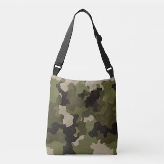 Grüne Vintage Camouflage Realistischer Grunge-Effe Tragetaschen Mit Langen Trägern