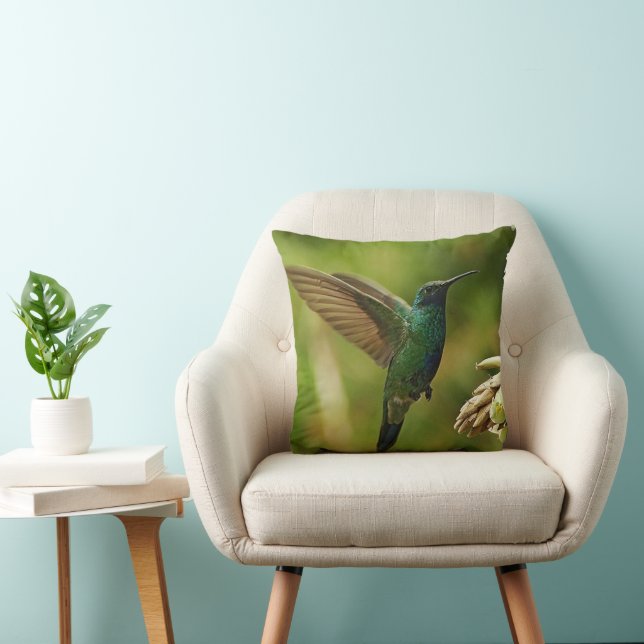 Grüne Violetohren Hummingbird-Kissen Kissen (Stuhl )