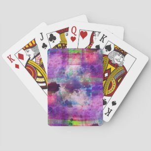 Grüne, violette Textur Aquarell entwerfen Spielkarten