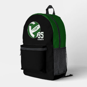 Grüne Volleyball-Mannschaft färbt Mädchen Jungs Bedruckter Rucksack