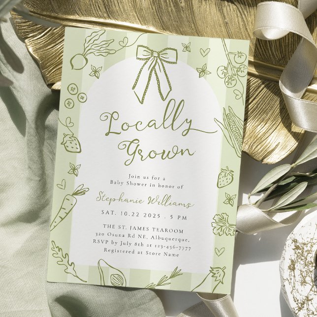 Grüne, vor Ort gezüchtete Bauern Kinderdusche Einl Einladung (Von Creator hochgeladen)