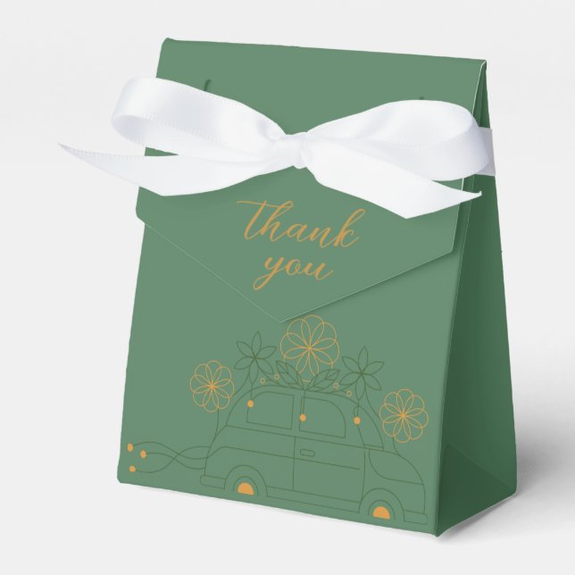 Grüne Vosvos Minimale Hochzeit Geschenkschachtel (Vorderseite)