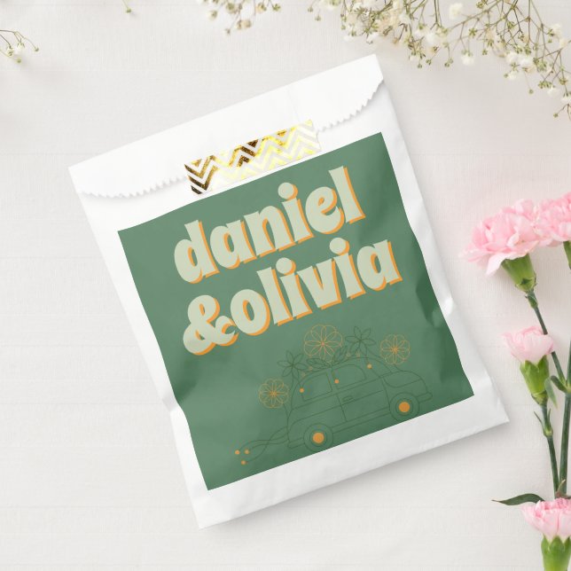 Grüne Vosvos Minimale Hochzeit Geschenktütchen (Versiegelt)