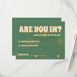 Grüne Vosvos Minimale Hochzeit RSVP Karte