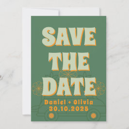 Grüne Vosvos Minimale Hochzeit Save The Date