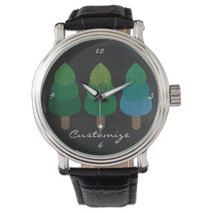 Grüne Wälder Bäume Thunder_Cove Armbanduhr