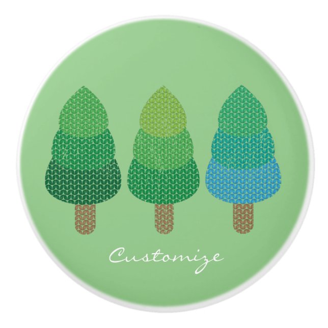 Grüne Wälder Bäume Thunder_Cove Keramikknauf (Vorderseite)