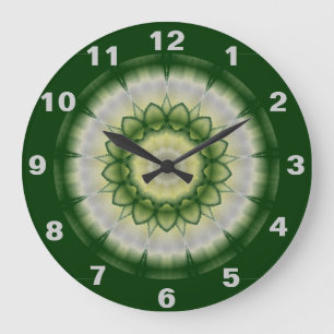 Grüne WaldKaleidoskop-Uhr Große Wanduhr