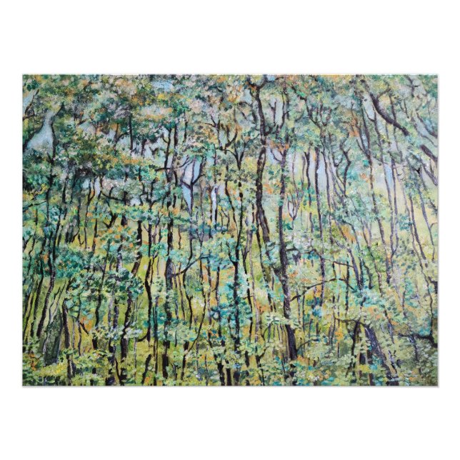 Grüne Waldmalerei Fotodruck (Vorne)