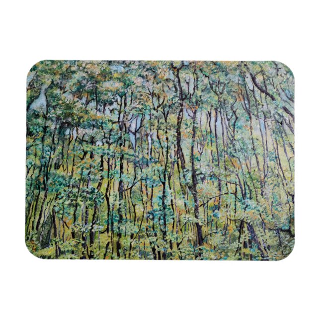 Grüne Waldmalerei Magnet (Horizontal)