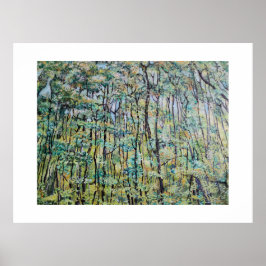 Grüne Waldmalerei Poster