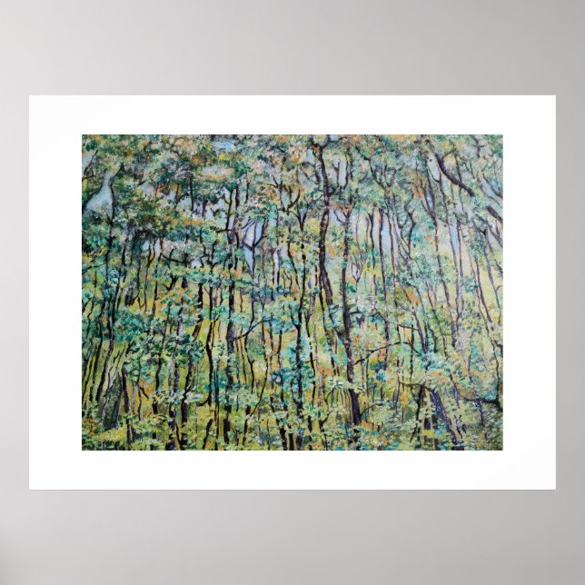 Grüne Waldmalerei Poster (Vorne)