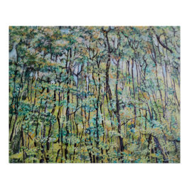 Grüne Waldmalerei Poster