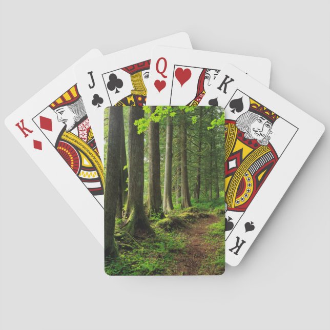 Grüne Waldspur landschaftlich Spielkarten (Rückseite)