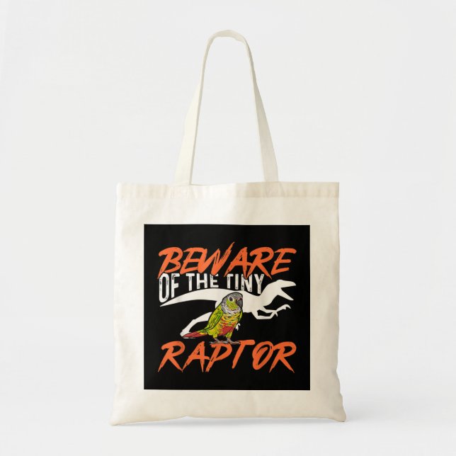 Grüne Wangendecke Vorsicht vor dem winzigen Raptor Tragetasche (Vorne)