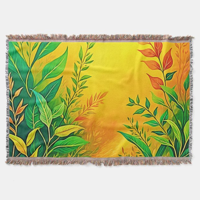 Grüne, warme Glow Kunst Decke (Vorderseite)