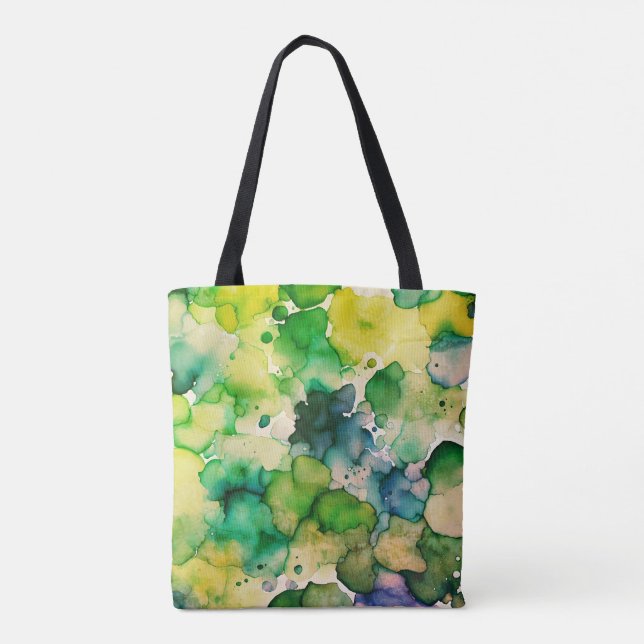Grüne Wasserfarbe Fusion Tasche (Rückseite)