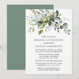 Grüne Wasserfarben Sage Green Bridal Luncheon Einladung