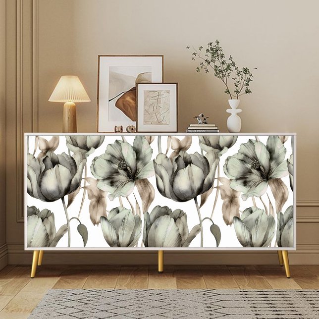 Grüne Wasserfarbenpeere Blumendecoupage Seidenpapier (Von Creator hochgeladen)