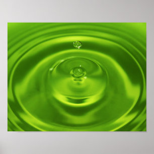 GRÜNE WASSERRÖHRE DROPS LIQUIDEN RÜCKGRUND WALLP POSTER