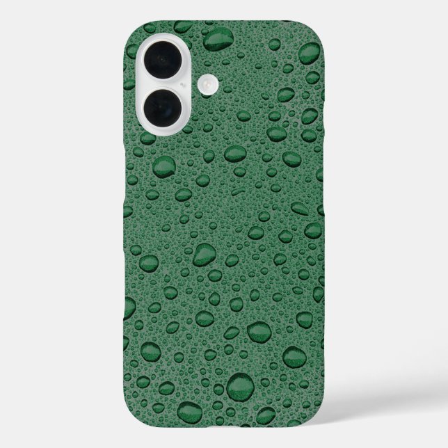 Grüne Wassertropfen iPhone 16 Hülle (Rückseite)