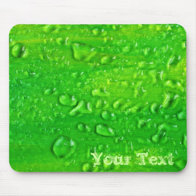 Grüne Wassertropfen Mousepad (Vorne)