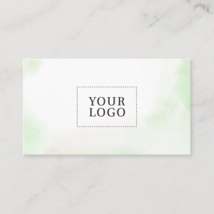Grüne Watercolor Wash Minimal-Logo-Visitenkarte Visitenkarte